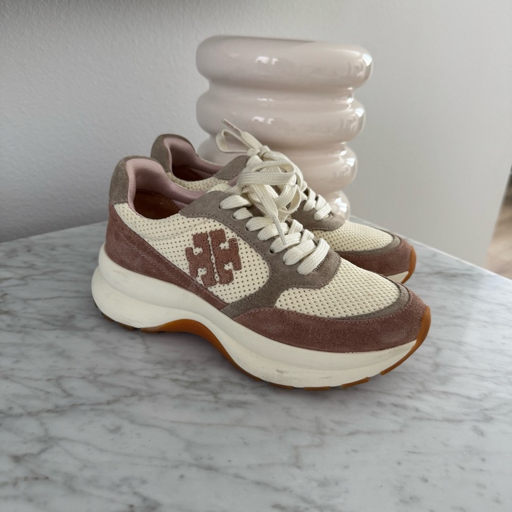 Tory Burch Women's White and Brown Sneakers